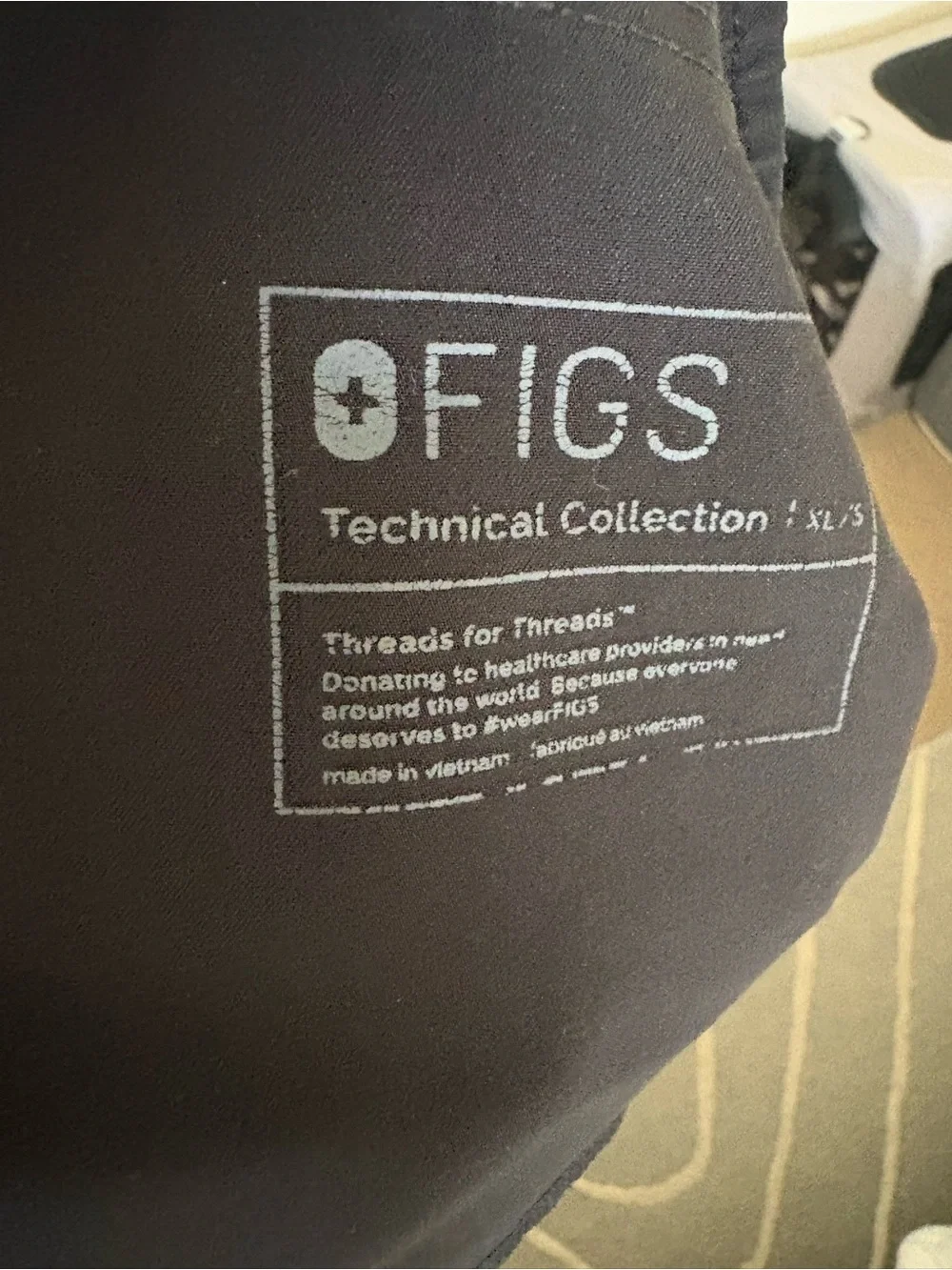 Figs Men's Black Joggers with White Drawstring